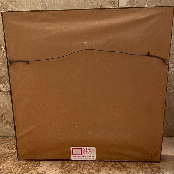 Antique Don Quixote Scene 8” Enameled Clay 8” Square Tiles Custom Framed - Picture 14 of 16